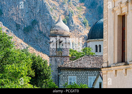 Churches in Kotor Old Town Montenegro Stock Photo