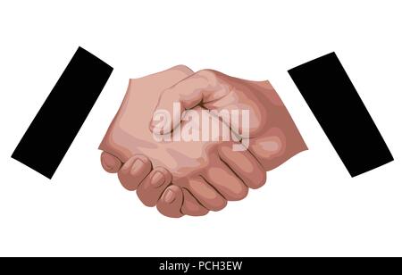 Handshake. Realistic flat EPS 8 vector illustration, isolated on light background. No. 1 Stock Vector