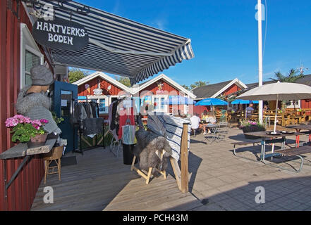 NYNASHAMN, SWEDEN - JULY 18, 2018: Nynas rokeri seafood stores and shops exterior on July 18, 2018 in Nynashamn, Sweden. Stock Photo