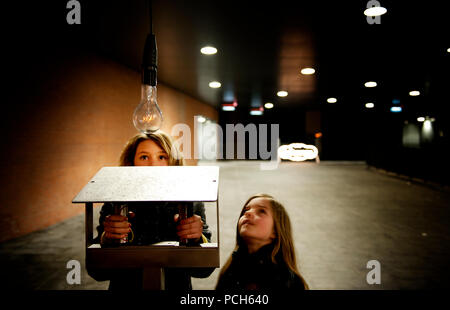 The Pulse Room interactive installation from Canadian-Mexican artist Rafael Lozano-Hemmer at the Artefact multimedia festival in Leuven (Belgium, 14/0 Stock Photo