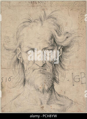 Albrecht Dürer - Head of a Bearded Old Man (‘Saturn‘), 1516 - Stock Photo