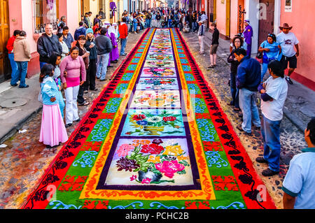 Antigua, Guatemala - April 10, 2009: Making Good Friday procession