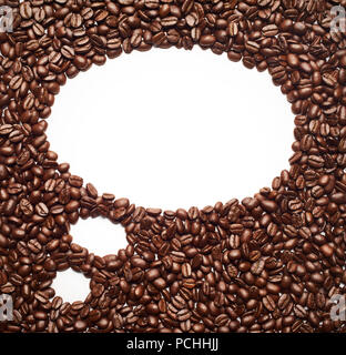 Coffee beans forming a thinking cloud frame Stock Photo
