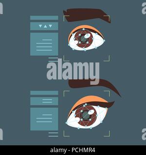 eye biometric identification illustration Stock Vector