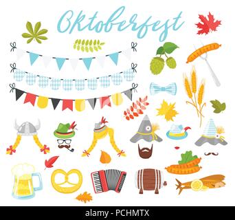 Oktoberfest holiday symbols Stock Vector