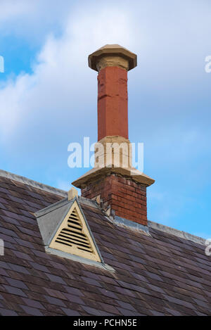 Chimney detail from the Historic Bathurst Railway Station, opened in 1876 and still a functioning connection between the Central Tablelands and Sydney Stock Photo