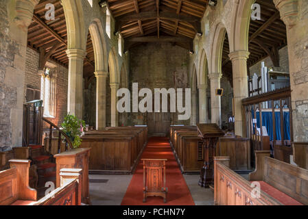 Interior of St Michael and all angels church in Taddington, Derbyshire, England. Stock Photo