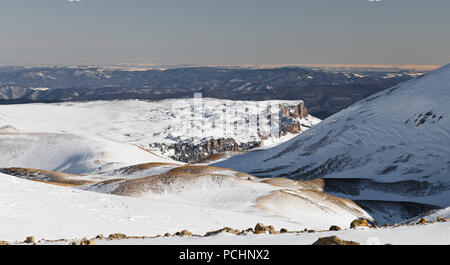 View of the mountains in the National Nature Reserve in Adygea, Russia. The fascinating hilly landscape. Stock Photo