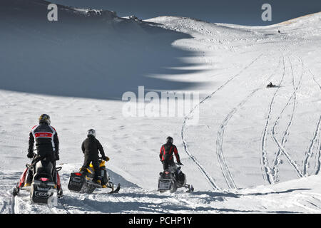 The riders will start the race on the plateau of Lago-Naki in Adygea, Russia February 2, 2012. Stock Photo