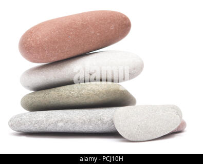 Stone tower isolated on white background Stock Photo