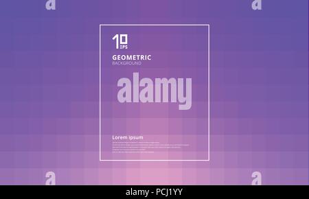 Abstract geometric squares pattern with lighting effect on purple background. You can use for template, poster, brochure, print, leaflet, mobile scree Stock Vector
