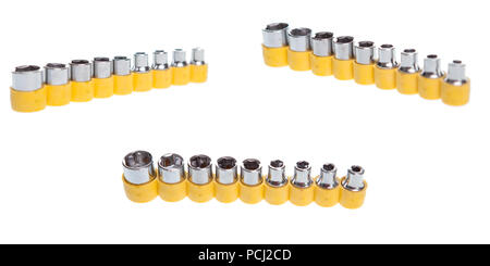 head for socket wrench on white background isolated. Handyman tools accesory Stock Photo