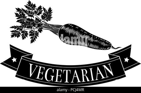 Carrot Food Vegetarian Sign Stock Vector