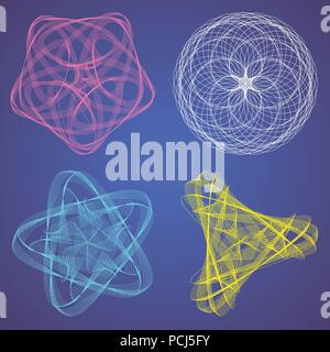 A set of spiral lines for background. Mathematical spiral lines. Vector EPS 10 Stock Vector