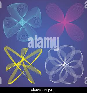 A set of spiral lines for background. Mathematical spiral lines. Vector EPS 10 Stock Vector