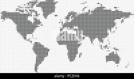 World map halftone dots background. Vector EPS 10 Stock Vector