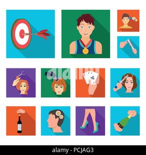Manipulation by hands flat icons in set collection for design. Hand movement vector symbol stock illustration. Stock Vector