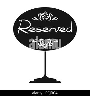 Restaurant golden reserved sign icon in black style isolated on white background. Restaurant symbol vector illustration. Stock Vector