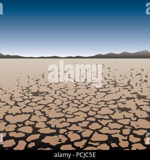 dry land in desert Stock Vector