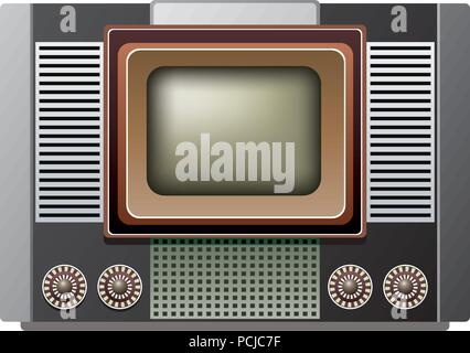 vector illustration of big retro tv set Stock Vector Image & Art - Alamy