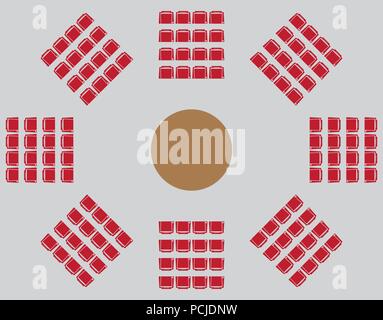 Top View show Seat in the Hall Vector and illustration Stock Vector