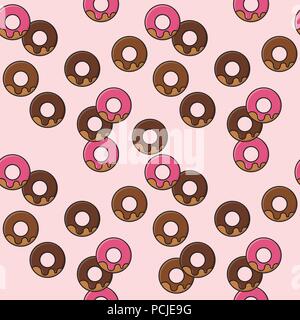 Seamless donuts illustration background vector pattern Stock Vector