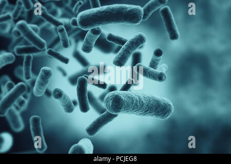 Bacteria cells flowing close up image Stock Photo