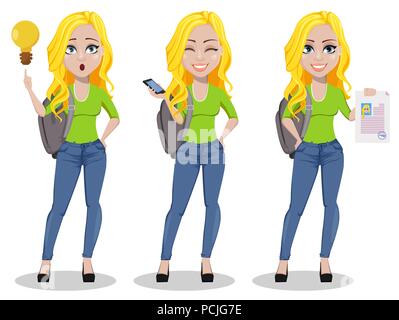 Set of yoga poses. Healthy lifestyle. Female cartoon character  demonstrating yoga positions. Vector flat illustration 10594876 Vector Art  at Vecteezy
