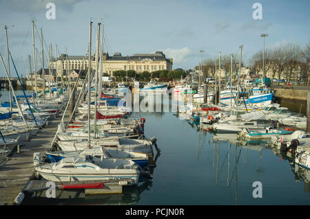 Looking over the marina to the Casino at Trouville-sur-Mer, Normandy, France Stock Photo