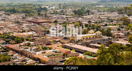 An aerial view of Antigua, Guatemala in Central America Stock Photo