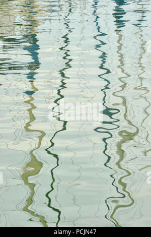 Pleasurecraft reflections in the harbour, Rockport, Texas, USA Stock Photo
