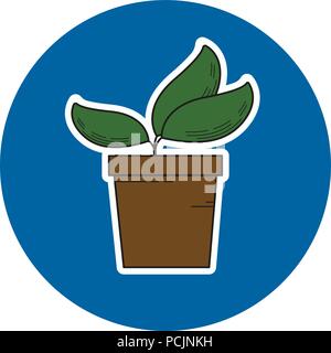 Vector sprout in flowerpot icon Stock Vector