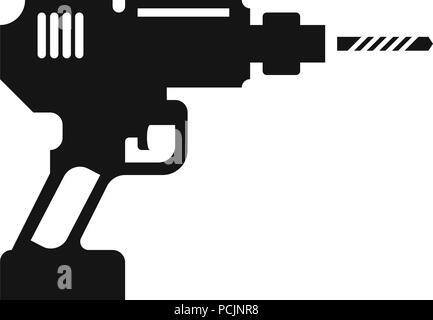 Silhouette electric drill tool icon Stock Vector