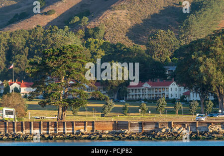 Cavallo Point Lodge in Fort Baker at the Golden Gate Bridge in the Golden Gate National Recreation Area in San Francisco. Stock Photo