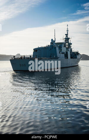 HALIFAX class anti-submarine frigate HMCS HALIFAX in her homeport of Halifax, Nova Scotia, Canada. Stock Photo