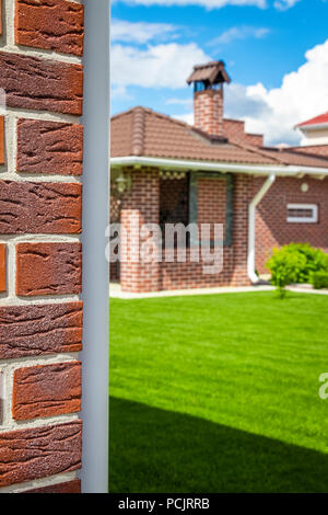 Brick arbor in garden Stock Photo - Alamy