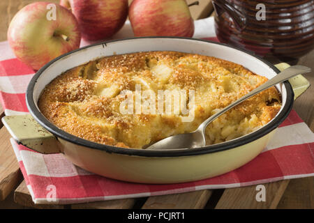 Virginia apple pudding. Traditional fruit dessert USA Food Stock Photo