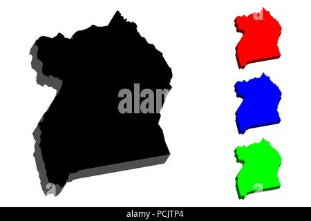 3d isometric Map of Uganda with national flag. Vector Illustration ...