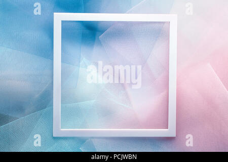 background with transparent organza cloth and frame Stock Photo