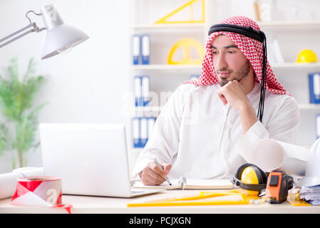 Arab engineer working on new project Stock Photo