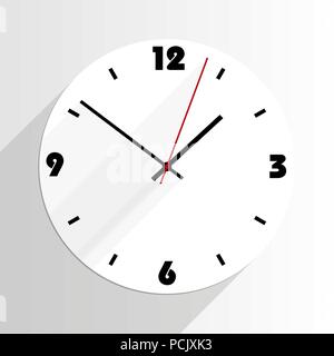 flat simple analogue wall clock Stock Vector