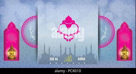 Paper art Eid-ul-fitr Mubarak vector template design Stock 