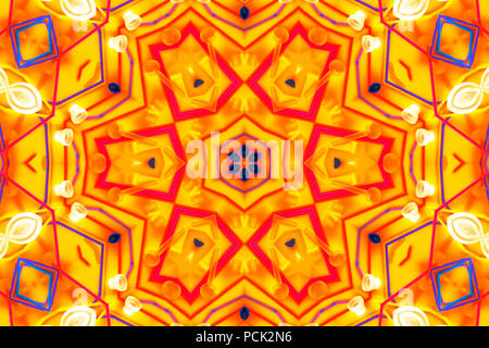 Plastic garbage and trash pollution, conceptual colorful abstract kaleidoscope background Stock Photo