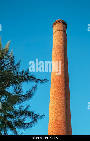 Red brick chimney Stock Photo