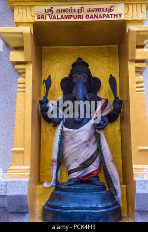 SINGAPORE - FEB 24 : Statue in Sri Veeramakaliamman temple in Little India, Singapore on February 24 2018 It is one of the oldest temples in Singapore Stock Photo