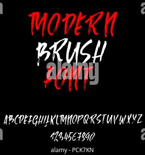 handwritten grunge A brush stroke letter alphabet logo icon design ...