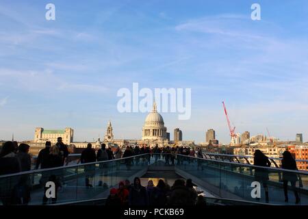 Millennium Bridge, London Stock Photo