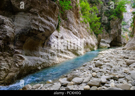 Lengarica Canyon, River Lengaricë, near Përmet, National Park Hotova-Dangell, Gjirokastra, Gjirokastër, Albania Stock Photo