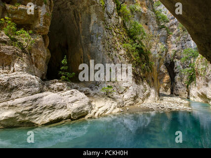 Lengarica Canyon, River Lengaricë, near Përmet, National Park Hotova-Dangell, Gjirokastra, Gjirokastër, Albania Stock Photo