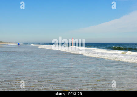 Surf on the sand beach, Juist, east frisian island, East Frisia, Lower Saxony, Germany Stock Photo